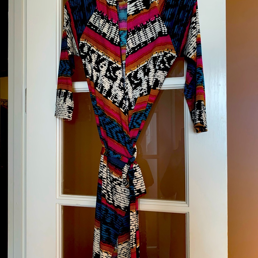Aztec Design Wrap Dress